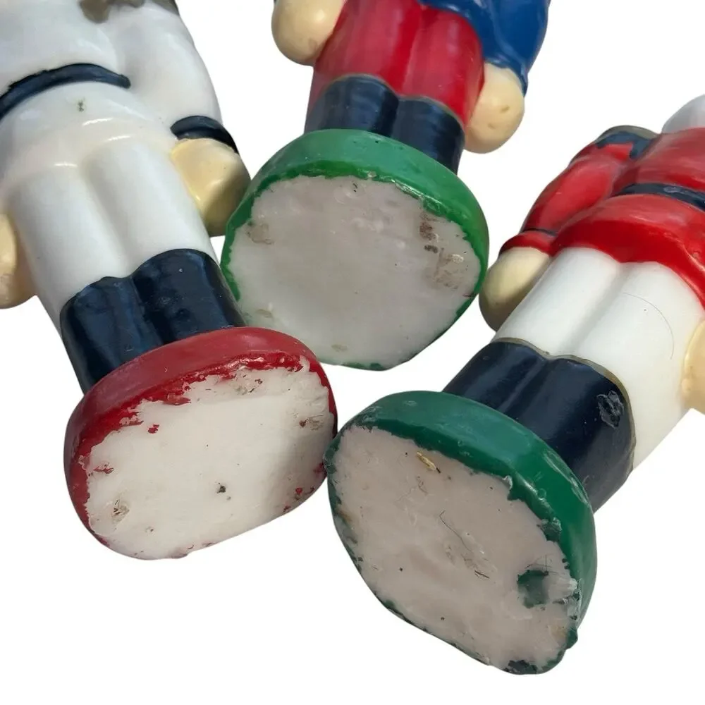 Vintage Nutcracker Christmas Wax Candles - 3 Nutcracker Soldiers Holiday Decor